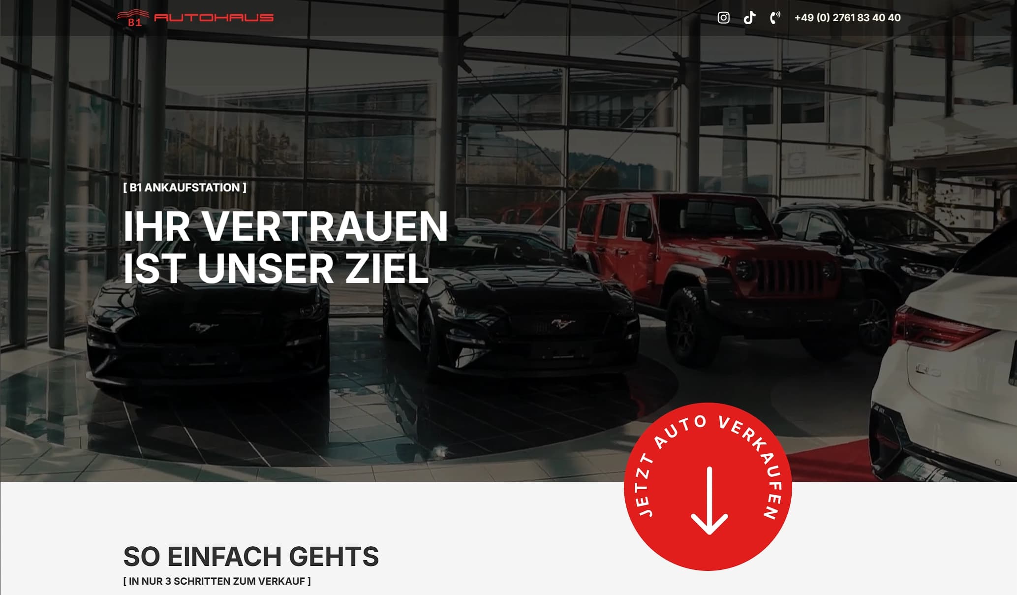 Website von B1 Autohaus