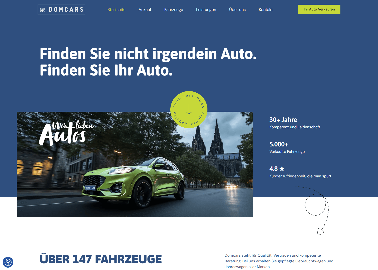 Website von Domcars