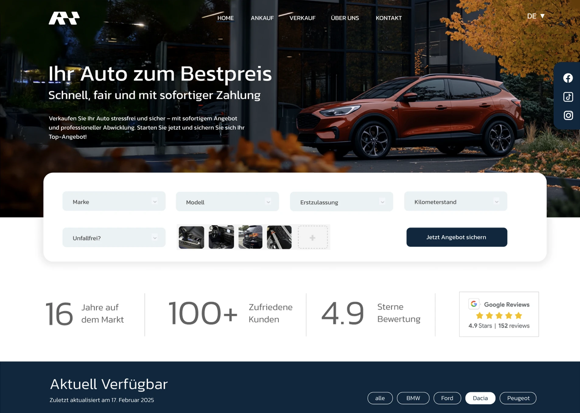 Autocenter Hiltrup – Website auf CARDAD-Basis