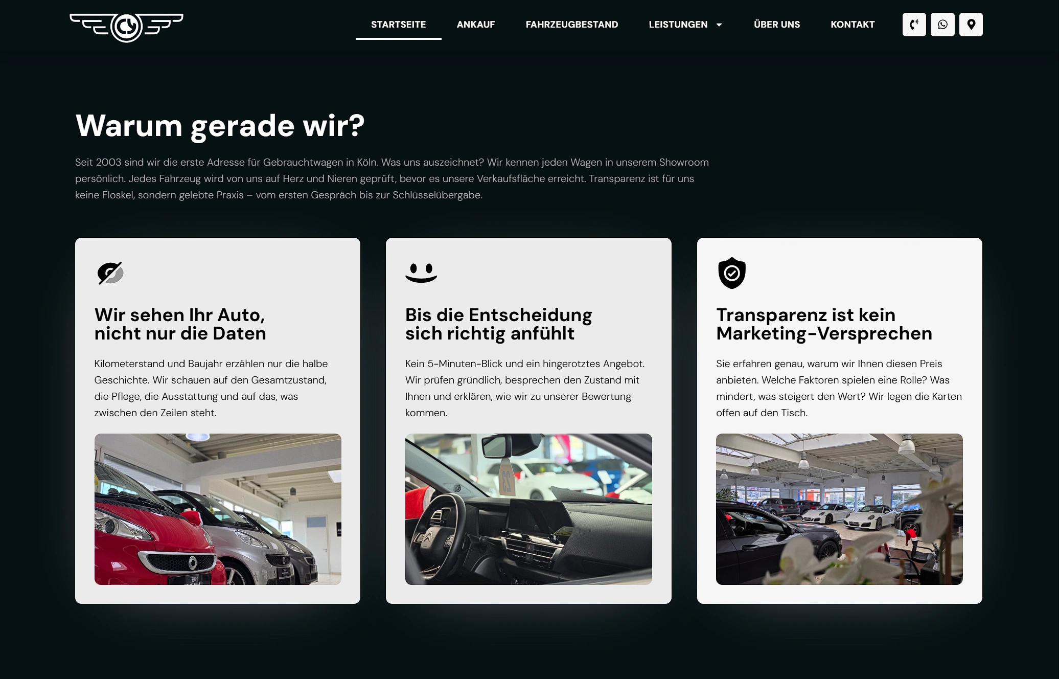 Autokauf Köln – Website auf CARDAD-Basis